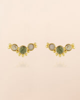 Muja Juma - oorbel -zilver verguld - stud Vela - peridot 2,5mm round