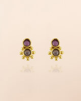 Muja Juma - oorbel -zilver verguld - stud Vela - amethyst 2mm round