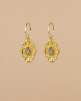 Muja Juma - oorbel -zilver verguld - Orion - labradorite 3x5mm oval