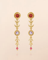 Muja Juma - oorbel -zilver verguld - stud Aquila - red agate 5mm round