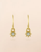 Muja Juma - oorbel -zilver verguld - Lepus - nefrite 2mm round