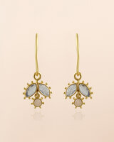 Muja Juma - oorbel -zilver verguld - Corvus labradorite 2,5x5mm