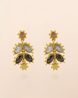 Muja Juma - oorbel -zilver verguld - stud - Corvus labradorite