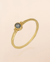 Muja-Juma - Ring - zilver verguld - Sinope - Labradoriet - maat 54