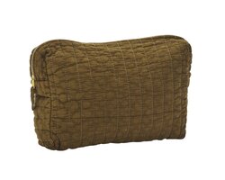 Madam Stoltz - Quilted wash bag - tobacco