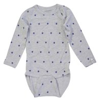 Melton romper grey with blue stars (long sleeve)