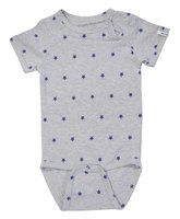 Melton romper grey with blue stars (short sleeve)