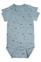 Melton romper greygreen with pattern (short sleeve)