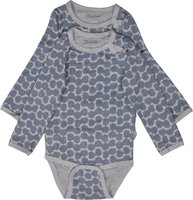 Melton romper grey with dark blue pattern (long sleeve) 