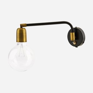 House Doctor - wandlamp - molecular - zwart/brass
